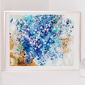Картины и панно handmade. Livemaster - original item Blue flowers small on canvas 