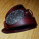 Leather belt 'SNAKE'S NEST' crimson, Straps, Moscow,  Фото №1