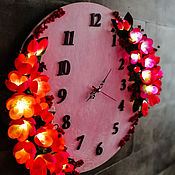 Для дома и интерьера handmade. Livemaster - original item Available!Wall clock-night light 