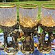 Vodka shot glass of 3 pieces Hunting Trophies, Shot Glasses, Vacha,  Фото №1