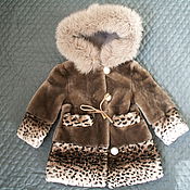 Children's fashionable fur coat of Mouton