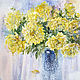 Watercolor painting with yellow dahlias Tenderness, Pictures, Magnitogorsk,  Фото №1