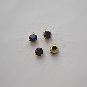 Материалы для творчества handmade. Livemaster - original item Vintage pendants with Swarovski crystals 5 mm color Jet. Handmade.