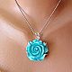 Order Coral pendant 'Turquoise ROSE' Silvering. Rimliana - the breath of the nature (Rimliana). Livemaster. . Pendants Фото №3