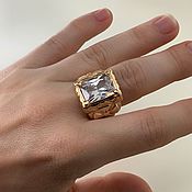 Украшения handmade. Livemaster - original item Ring with transparent cubic zirconia and gilt 875 samples.. Handmade.