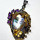 Pendant 'Butterfly' with Baroque pearl and amethysts, Pendant, Novaya Usman,  Фото №1