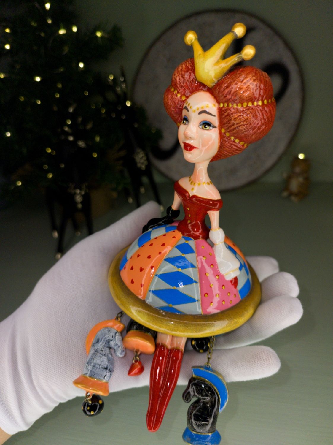 Ёлочная игрушка "Красная королева" в интернет-магазине Ярмарка Мастеров ...