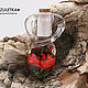 Red poppy - pendant jug bottle lampwork glass cork. Pendant. Branzuletka (Branzuletka). My Livemaster. Фото №4