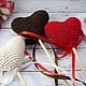 Decoration Decor Cake Topper, Flower Knitted Heart Red 22 cm. Toppers for bouquets. BarminaStudio (Marina)/Crochet (barmar). My Livemaster. Фото №4