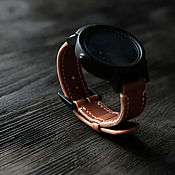 Украшения handmade. Livemaster - original item Leather watchband 20mm brown stitched. Handmade.