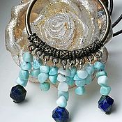 Украшения handmade. Livemaster - original item Boho necklace with larimar and azurmalachite 