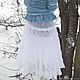 Knitted openwork skirt 'Snow lace'. Skirts. DominikaSamara. My Livemaster. Фото №4