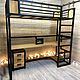 Заказать Кровать чердак в стиле лофт со столом и тумбой из массива дуба. EasyLOFT. Ярмарка Мастеров. . Кровати Фото №3