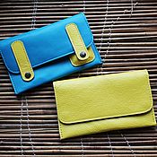 Сумки и аксессуары handmade. Livemaster - original item CASE: A pouch for tobacco-leather combination of Yellow and turquoise. Handmade.