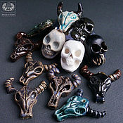 Материалы для творчества handmade. Livemaster - original item Ceramic skulls. Cabochons-ceramic skulls.. Handmade.