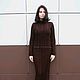 Платье-миди "Шоколад"  (шерсть 100%, коричневый цвет). Платья. IRINA GRUDKINA Handmade Knitwear. Ярмарка Мастеров.  Фото №4