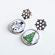 Earrings 'Snowman and Christmas tree'. Earrings. Linda (LKdesign). Online shopping on My Livemaster.  Фото №2
