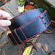 Men's belt, black with red stitching, original. Straps. Marik Leather Craft. My Livemaster. Фото №5