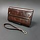 Clutch purse № 3 Dark brown aged Italian leather, Wallets, St. Petersburg,  Фото №1
