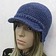 Knitted cap in denim color, Scandinavia, Caps1, Petrozavodsk,  Фото №1