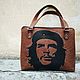 Bag from a genuine leather with reverse applique 'Che Guevara', Classic Bag, St. Petersburg,  Фото №1