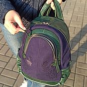 Сумки и аксессуары handmade. Livemaster - original item Backpacks: Women`s Blue-green Leather Backpack with Embossed Fashion. R23t-461. Handmade.