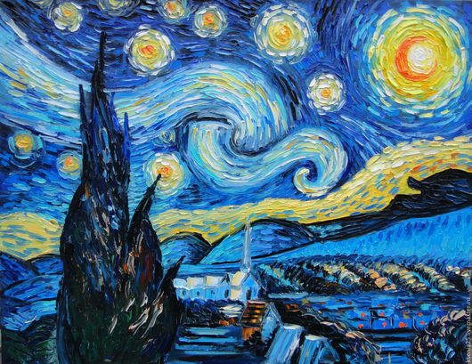 Buy Oil painting with motives of Vincent van Gogh Starry night on ...