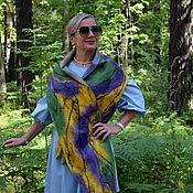 Rhapsody felted scarf, stylish silk semi-transparent