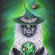 Картины и панно handmade. Livemaster - original item Painting cat on acrylic canvas 