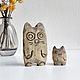 Кот и котёнок Из дерева Семья, Статуэтка, Воскресенск,  Фото №1