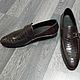 Monki men's crocodile leather, dark brown custom!. Loafers. SHOES&BAGS. My Livemaster. Фото №6
