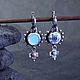 Серьги с бирюзой и керамикой. Серьги классические. ЖуЖа_jewelry. Ярмарка Мастеров.  Фото №6