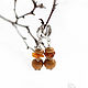 Earrings with amber 'Under the Tuscan sun', Earrings, Moscow,  Фото №1