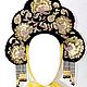Russian fashion kokoshnik Black and gold crown Couture Headdress. Costumes3. Beaded jewelry by Mariya Klishina. My Livemaster. Фото №6