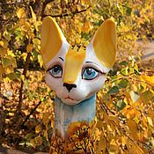 Для дома и интерьера handmade. Livemaster - original item Autumn Cat: author`s painting. Handmade.