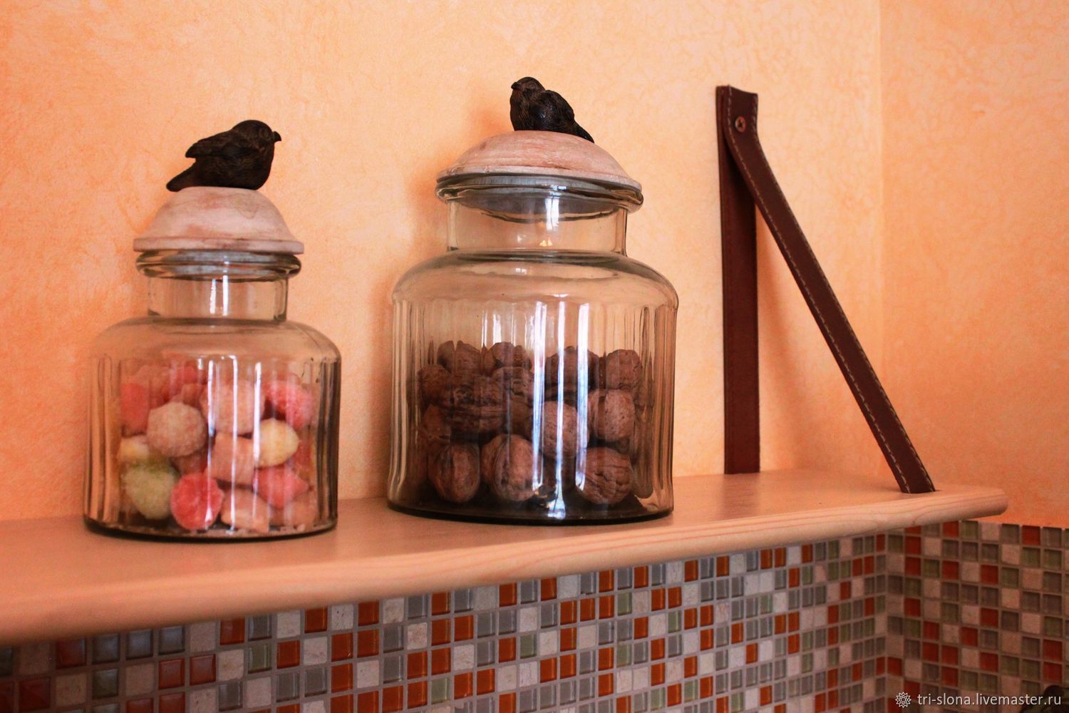 Полка на кожаных ремнях в интернет-магазине Ярмарка Мастеров по цене ...