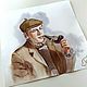 Order Painting with watercolours Sherlock (Holmes, grey & beige). Pastelena. Livemaster. . Pictures Фото №3