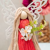 Куклы и игрушки handmade. Livemaster - original item Angel macrame large wings corall dress. Handmade.