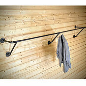 Для дома и интерьера handmade. Livemaster - original item Hanger Big - wall-mounted clothes rod made of pipes in the style of. Handmade.
