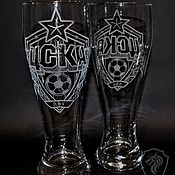 Посуда handmade. Livemaster - original item CSKA. A couple of beer glasses.. Handmade.