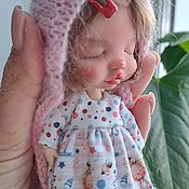 Шапочка зайка для текстильной куклы