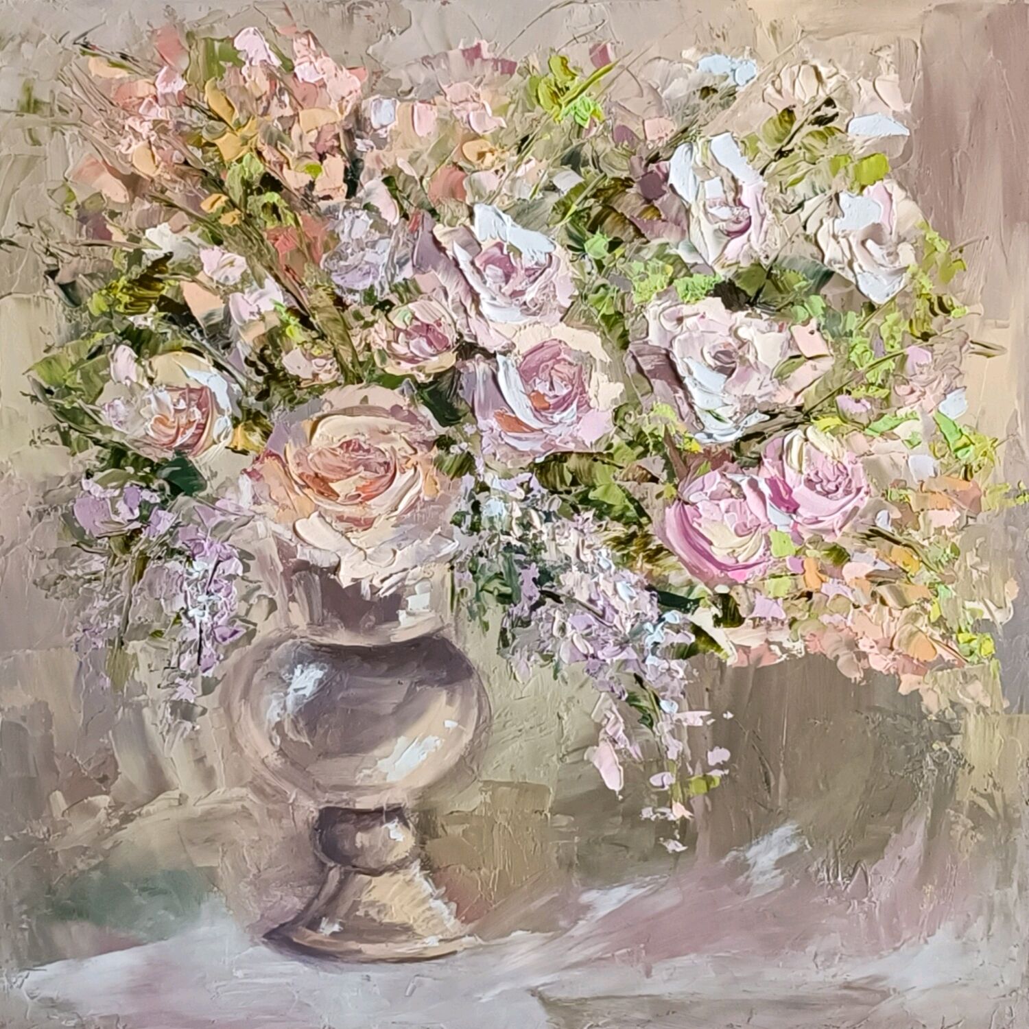 Картина розы букет цветов картина маслом на заказ в интернет-магазине ...