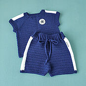 Работы для детей, handmade. Livemaster - original item Gift to a newborn: knitted suit for a newborn. Handmade.