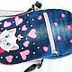 Shoulder bag for girls Denim with decor applique embroidery. Bags for children. Denimhandmade.Olga. Online shopping on My Livemaster.  Фото №2