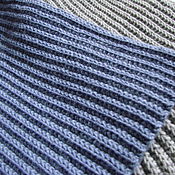 Синий мужской шарф зигзаг