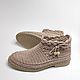 Knitted ankle boots, beige cotton, Ankle boot, Tomsk,  Фото №1