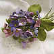 Leather flowers . Brooch pin BOUQUET of PURPLE AND PINK VIOLETS. Brooches. Irina Vladi. My Livemaster. Фото №4