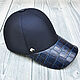 Baseball cap made of genuine crocodile leather and thick fabric, to order!, Baseball caps, St. Petersburg,  Фото №1