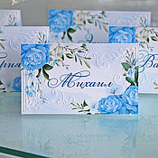 Свадебный салон handmade. Livemaster - original item Card: Blue roses. Handmade.