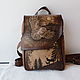 Women's leather backpack with an engraving to order for Svetlana), Backpacks, Noginsk,  Фото №1